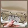 Photochromic Glasses Large Frame Flat Mirror Optical Lenses Women Fashion Eyewear Anti Blue Light UV Protection