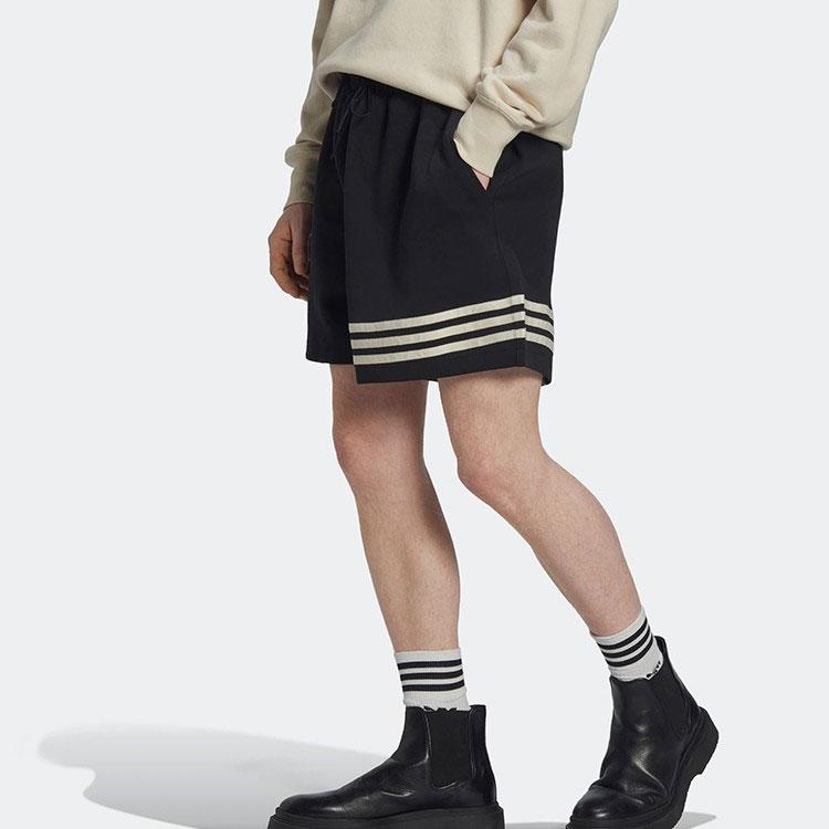 Adidas Originals Classic Striped Series Straight Leg Casual Shorts Men Bottoms Black HN6594