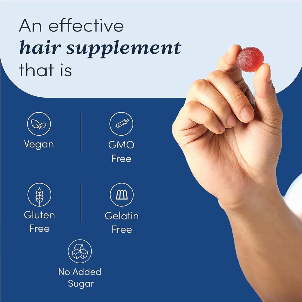 Man Matters Biotin Hair Gummies 90 Gummies Vegan Strawberry Flavor Daily Hair Support For Stronger Fuller Looking Hair