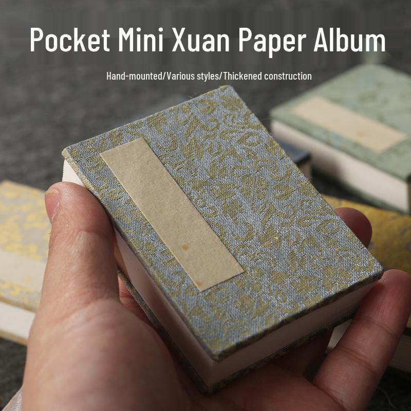 Mini Palm-Sized White Xuan Paper Album for Calligraphy, Chinese Painting, Sketching, and Sutra Copying.