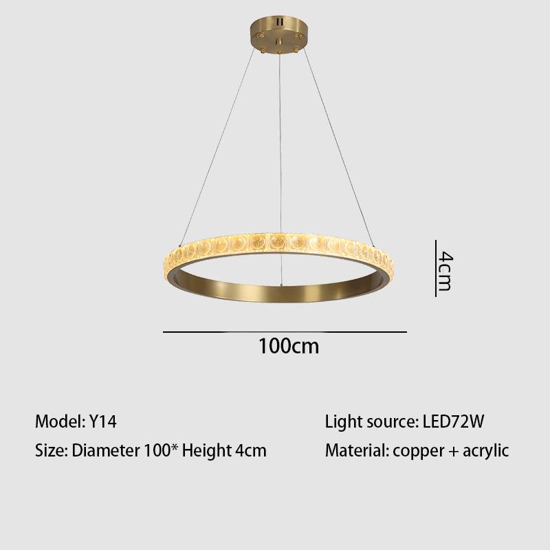 New Ring Crystal Chandelier Lamp Modern Minimalist Creative Luxury Bedroom Chandelier for Dining Room LED Crystal Pendant Lights