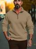 2026 CrossTUME Men's Autumn/Winter Solid Color Half-Zip Stand Collar Long Sleeve Hoodie Jacket
