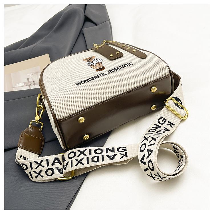 2026 New Bear Embroidery Women's Versatile Crossbody Shoulder Bag