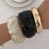 Ingemark 3 Styles Exaggerated Resin Acrylic Wide Bracelets for Women Hip Hop Geometric Bangles Grunge Jewelry Steampunk Pulseras