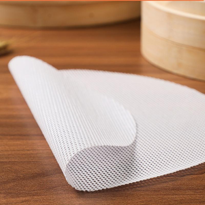 1Pcs Reusable White Silicone Non-Stick Steamer Liners Round Steaming Mat For Bamboo Steamer Cooking Heat Resistant Kitchen