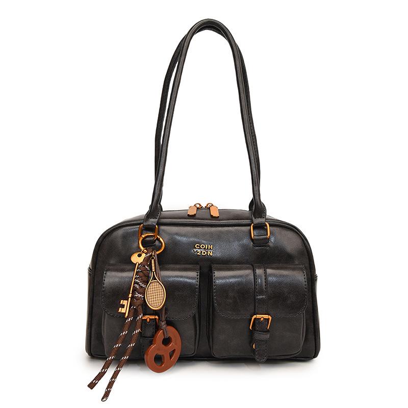 Autumn/Winter 2026 Retro Casual Large Capacity Shoulder Bowling Bag