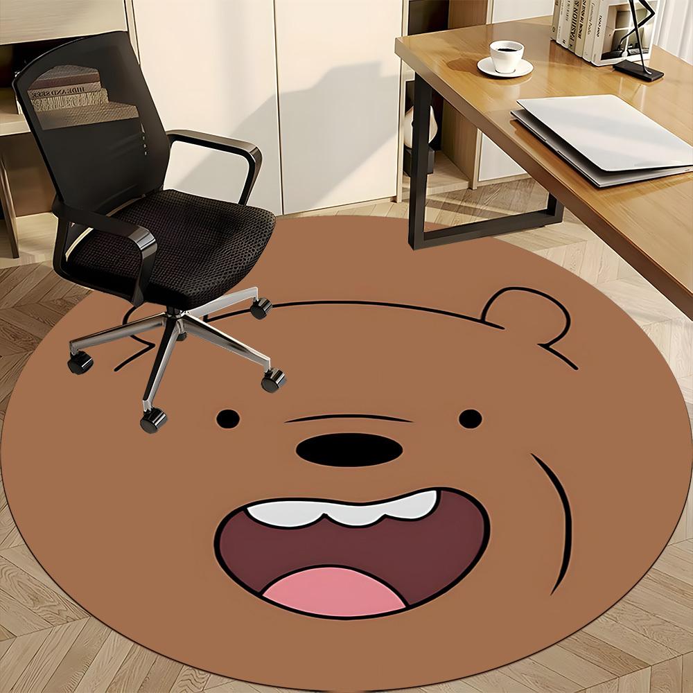 1pc We Bare Bears Office Round Area Rug, Under Office Chairs Bedroom Living Room Home Decor, Room Deco, Available in Various Sizes