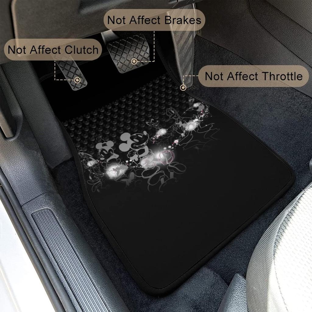 Disney Car Floor Easy Protective Car Set of for Light and Standard Cars Mats, Waterproof, Washable, Anti-Slip, Stain-Resistant, Customizable,