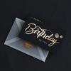 Black Birthday Greeting Card Bronzing Invitations Postcard Wishes Blessing Message Cards Small Card Blank with Envelope