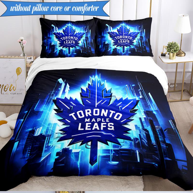 3PCS Maple Leafs Bedding Set Duvet Cover Closure Includes 1 Duvet Cover & 2 Pillowcases for All Seasons Bedroom Decor Christmas Fan gifts