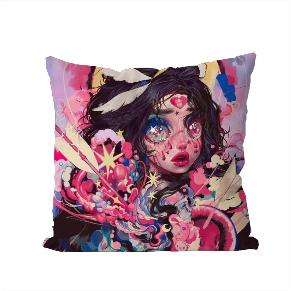 Eunpyon Art Pillow Case For Car Sofa Decorative Home Doublesided Print Plush Square Throw Pillow Cushion Cover