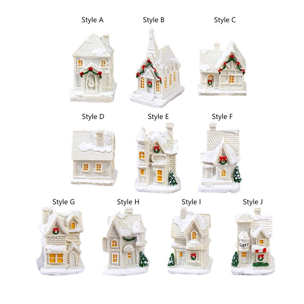 Christmas Glowing House Christmas Ornaments for Office New Year Balcony