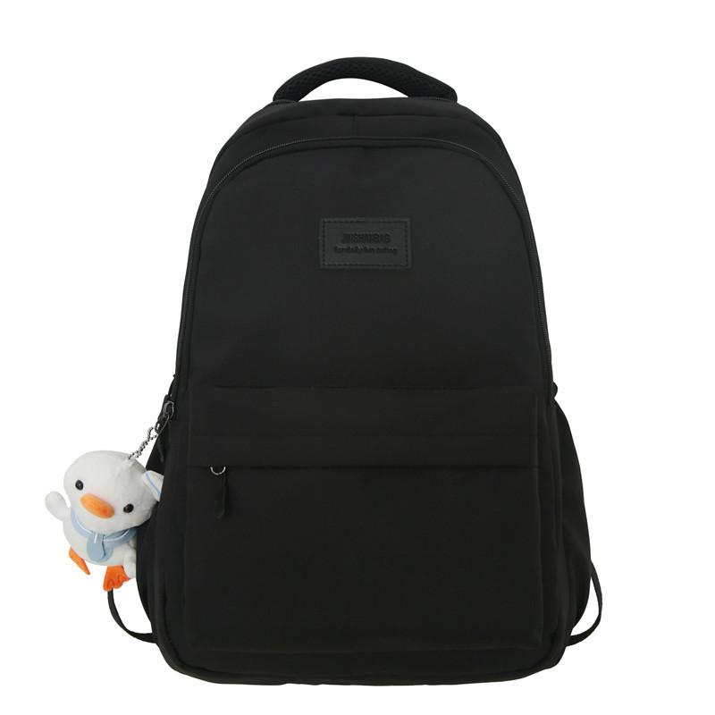 

Сплошной цвет рюкзак большой емкости студенческий школьный женский рюкзак дорожная сумка чёрный