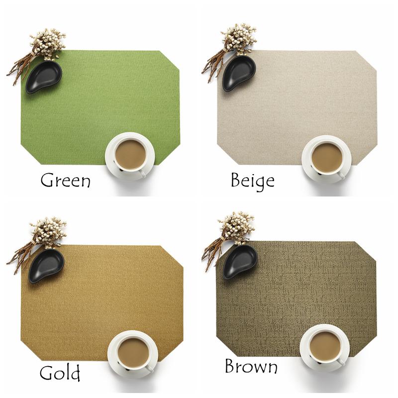 Pack of 4pcs Table Placemats PVC Table Mats Heat Insulated Pad Dinner Table Decor Japanese Style Mats 40x30cm