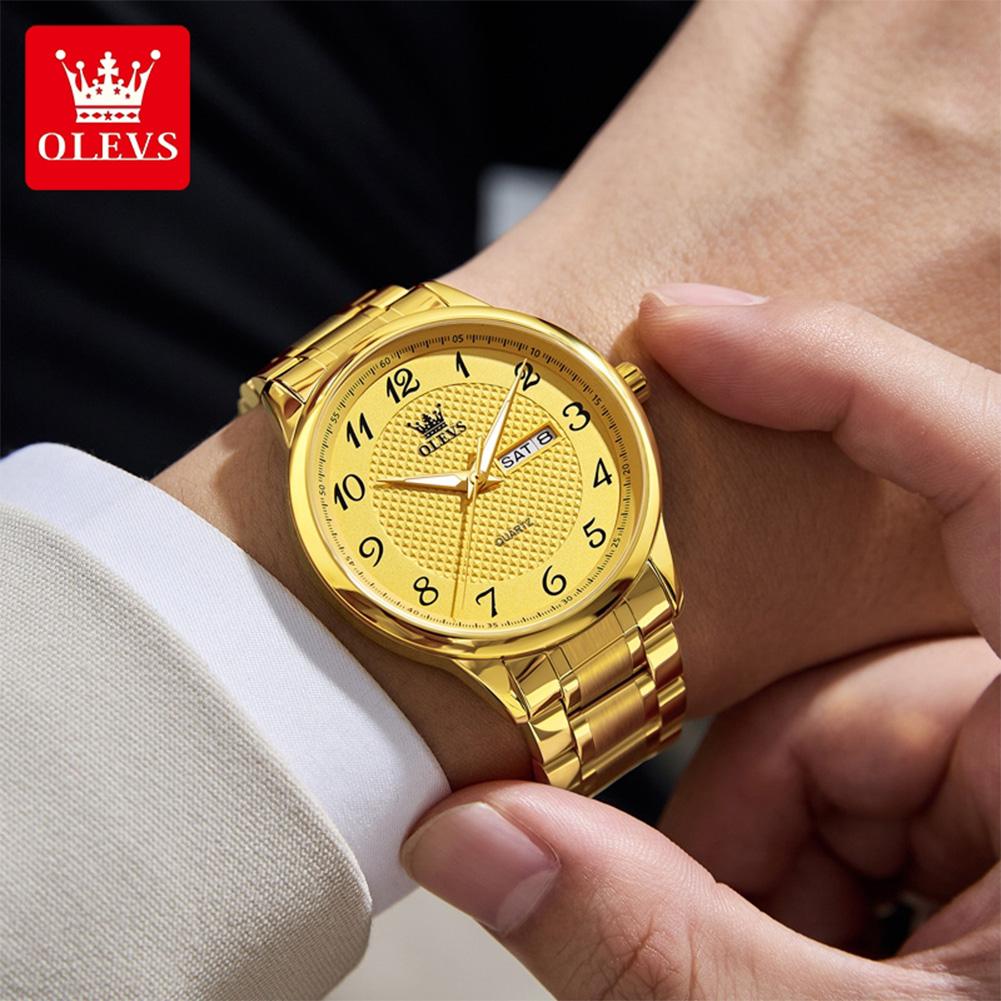 OLEVS 5667 Mens Watch Casual Fashion Original Week Date Quartz Watch Waterproof Luminous Watches For Man Box Gifts Reloj