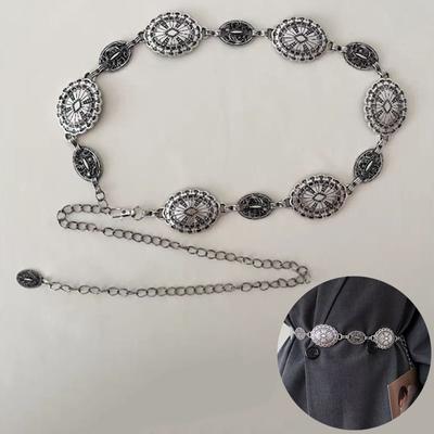 Vintage Metal Waist Chain For Women'S High End Ethnic Storm Semia Belt Decoration Spicy Girl Belt