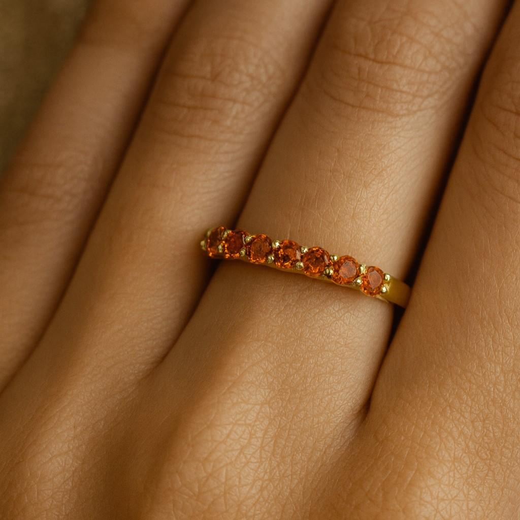 

Кольцо для помолвки Солитер с цитрином – Круглая шинка с покрытием из желтого золота | Минималистичное свадебное кольцо, кольцо для обещания, подарок на годовщину для женщин 10 US серебряный