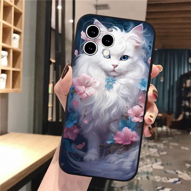 Pouzdro na telefon Cat Art pro iPhone Samsung Galaxy Redmi Xiaomi Oppo OnePlus Note SA 7 8 9 10 11 12 13 14 20 21 22 23 53 54 Pro Max Plus Ultra TPU Soft