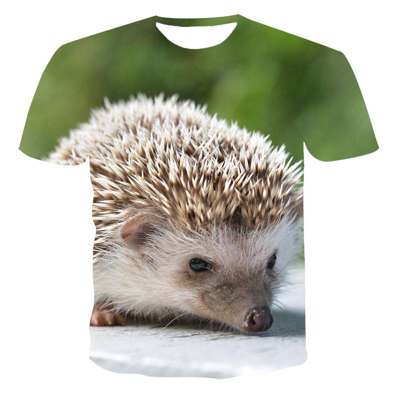 Summer T-Shirts Animal Hedgehog 3D Print  Fashion Casual Boys Girls Children O-Neck Tops