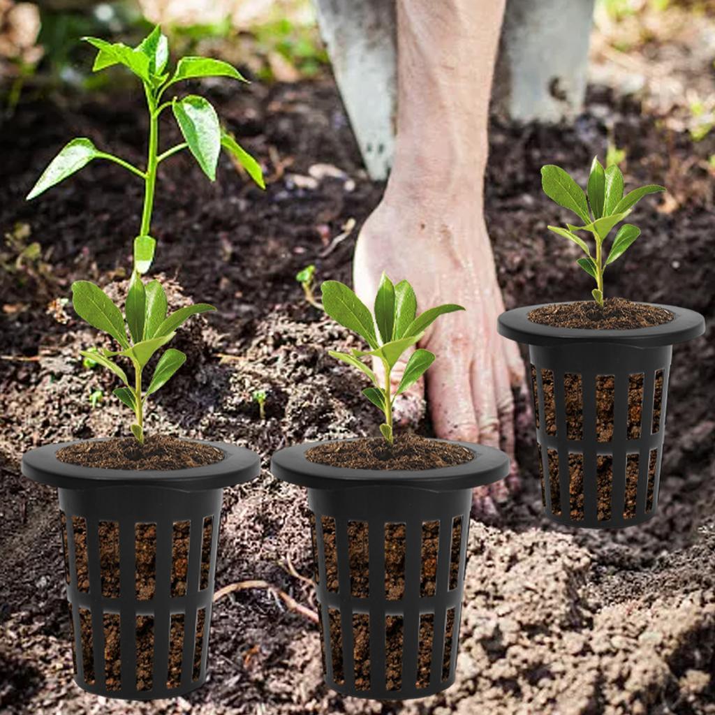 Hydroponics Pots Net Cup Round Bucket Slotted Mesh Container Plastic Baskets Plant Vegetable Grow Nursery Cups Garden Tools