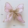 Simulated Butterfly Pendant Christmas Tree Gold Powder Decoration Butterfly Sequin Clip Christmas Floral Atmosphere Accessories