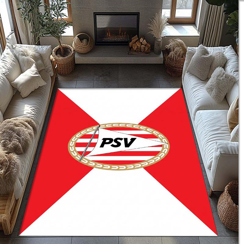 PSV Eindhoven FC Soccer Football Pattern Soft Area Rug Non Slip Indoor Floor Carpet Sports Decor Mat for Bedroom