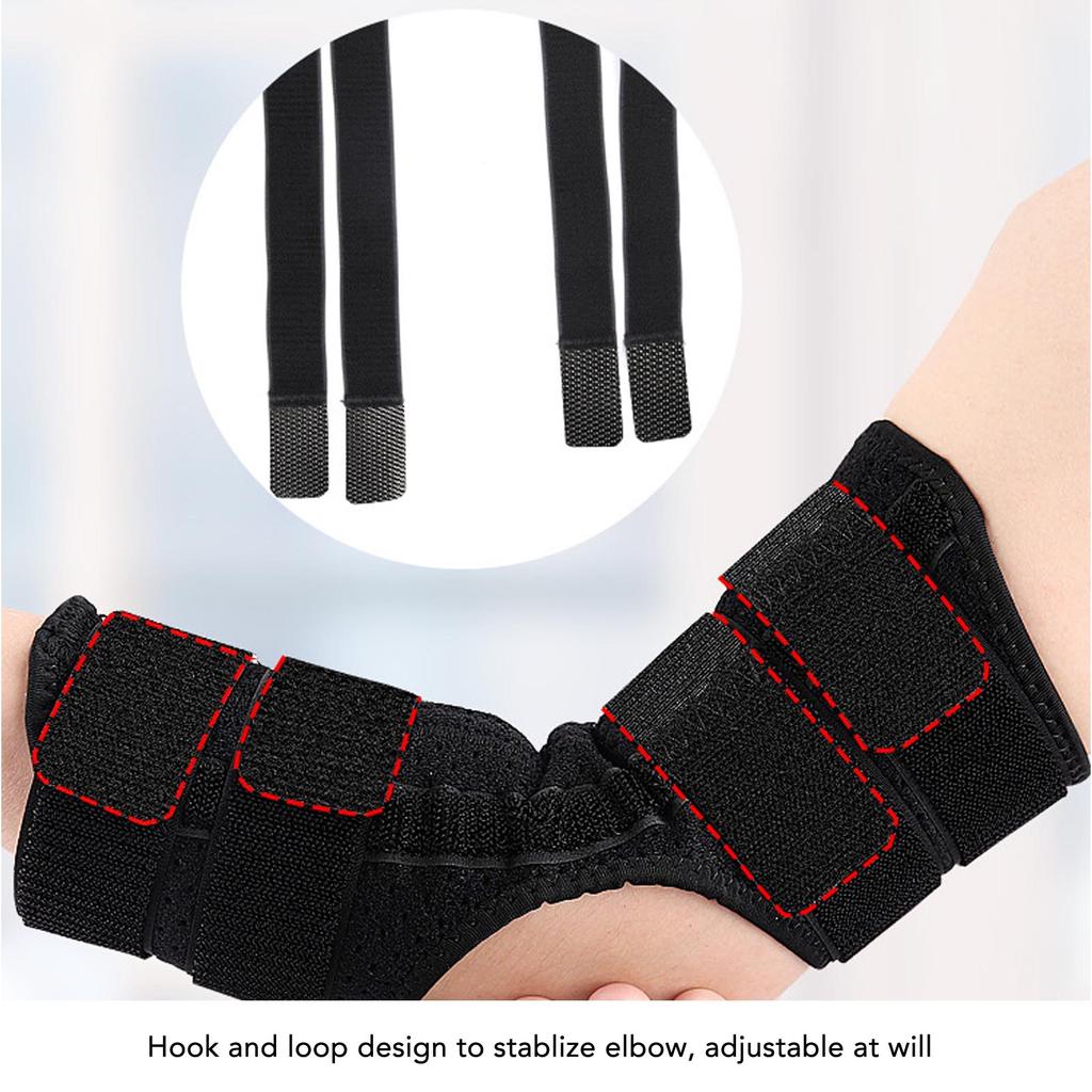Night Elbow Sleep Support Brace Adjustable 4 Straps Elbow Support Guard for Tendinitis Arthritis Cubital Tunnel Syndrome