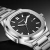 TIMEARTX Men Quartz Watch Stainless Steel Strap Coated Glass Mirror 3ATM Waterproof Business Casual Wristwatch