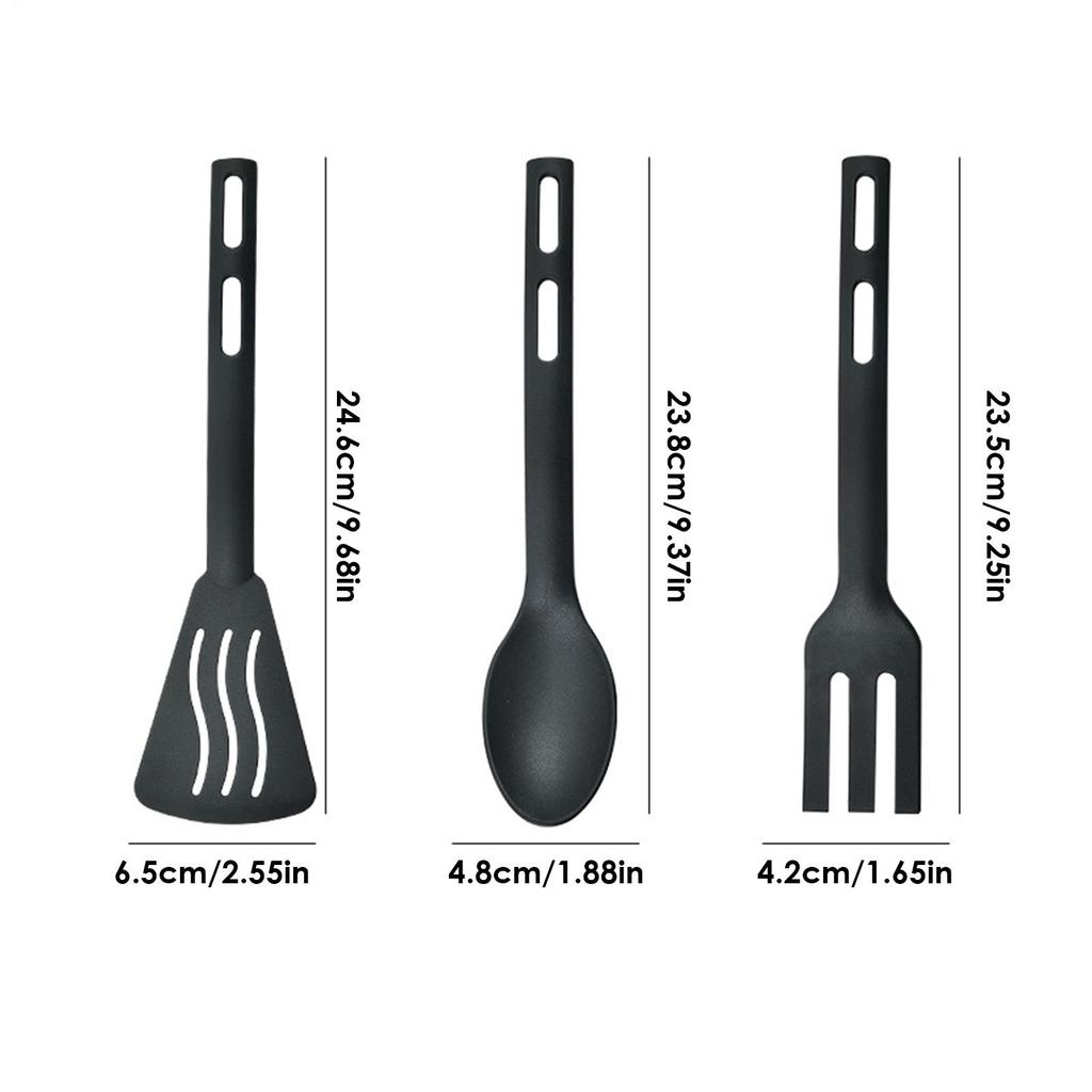 3 st Nylon Köksredskapsset Kök Matlagningsverktyg Slitsspade Solid Sked Gaffel Spadgaffel Sked Matservis