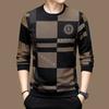 Autumn Winter Men Casual Hoodie High Street Long Sleeve Round Neck Large Size Cotton Contrast Color Loose All-match Sweatshirts