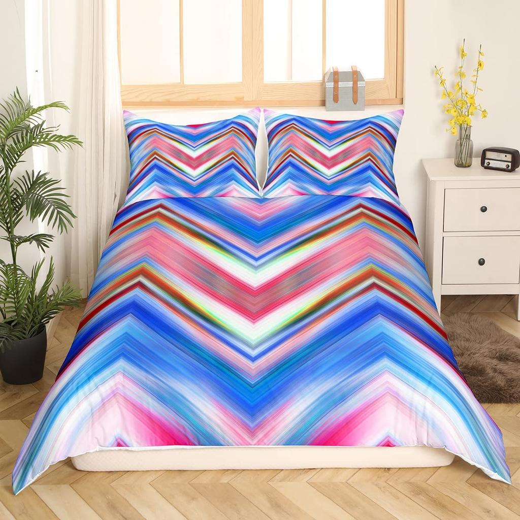 Carton Rainbow King Quen Soft Duvet Cover Children Kids Young Girls Clouds Beding Set Love Heart Warm Comforter Cover Polyester Comfortable Quilt