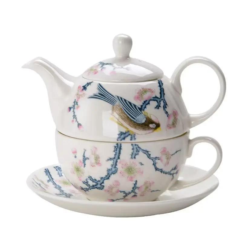 Flower Teapots,Coffee Pot,Mother Child Pots,One Pot and One Cup,British High-end Afternoon,Single Tea Set,Household Teaware