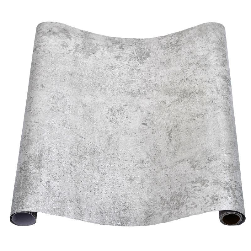 Industrial-Style Gray Micro Cement Self-Adhesive Waterproof Wallpaper for Bedroom or Clothing Store
