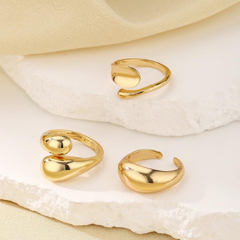 Hip hop style liquid design niche water drop ring alloy ring unisex non-fading personalized jewelry