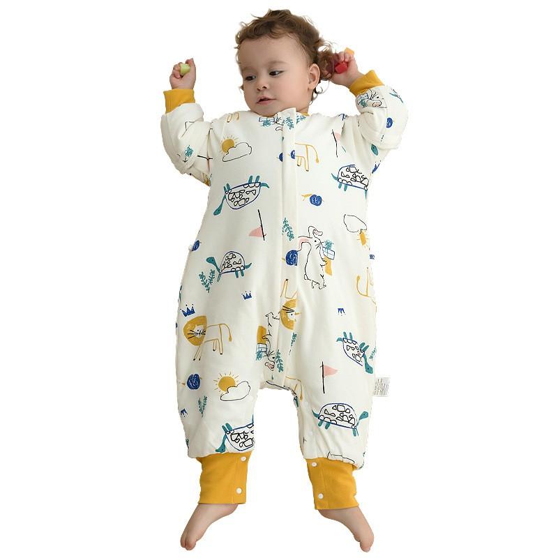 Cotton Sleeping Bag Toddlers Infants Winter Thickened Footed Sleep Sack Anti-Kick Design Nursery AC Room
