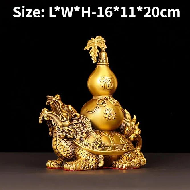 

Украшения из чистой меди в виде дракона-черепахи, тыква-черепаха Фулу, голова дракона, черепаха, украшения для дома и офиса