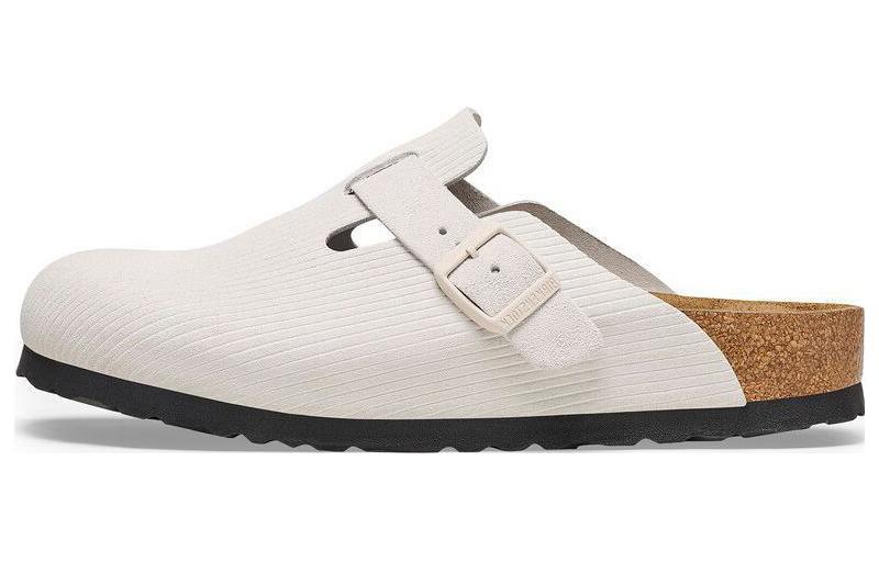 Birkenstock Boston Suede Leather Embossed Corduroy Antique White Women s 1025270 41