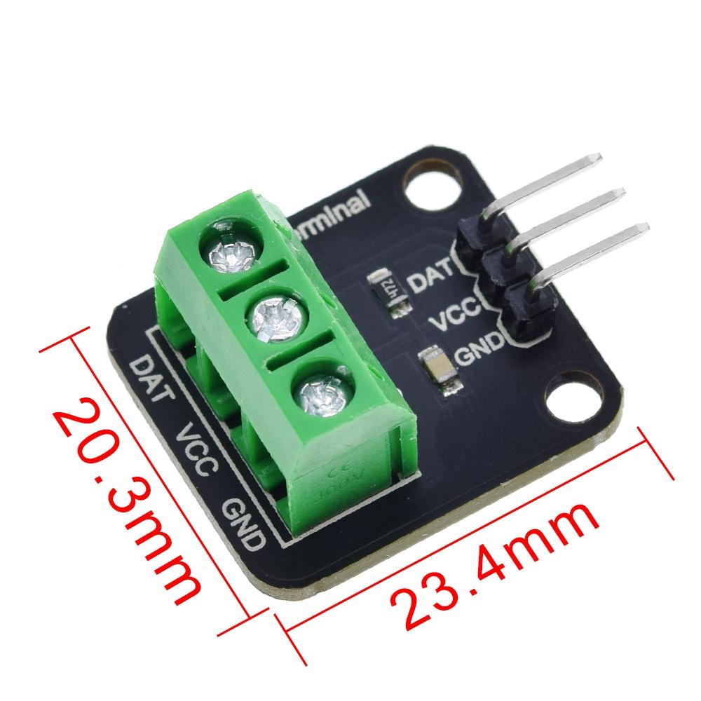 TZT 1/3SET DS18B20 Temperature Detection Module Kit Waterproof 100CM Digital Sensors Cable Stainless Steel Probe Adapter BoardReplacement Sensors2