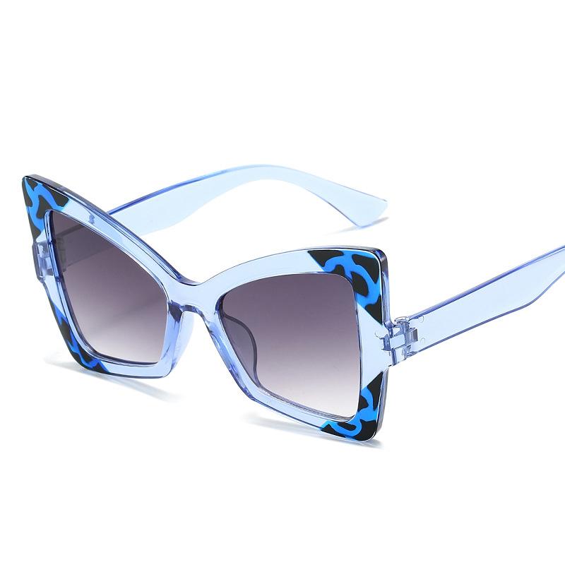 New Vintage Cat Eye Exaggerate Sunglasses Women Men Square Sun Glasses Big Eyewear for Male Female Special Shaped