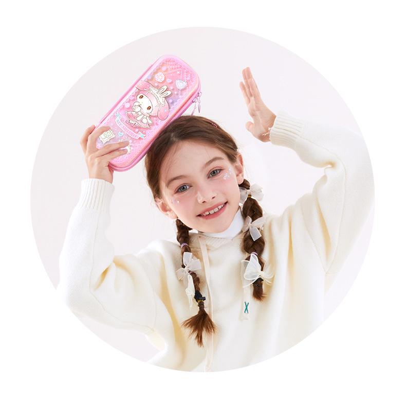 Kuromi and Cinnamoroll Quicksand Pencil Case for Elementary School Girls