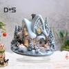 Christmas Acrylic Desktop Ornament Flat Snowy Cabin Ornament with Base Christmas Village Log Cabin Ornament for Holiday Table Decor