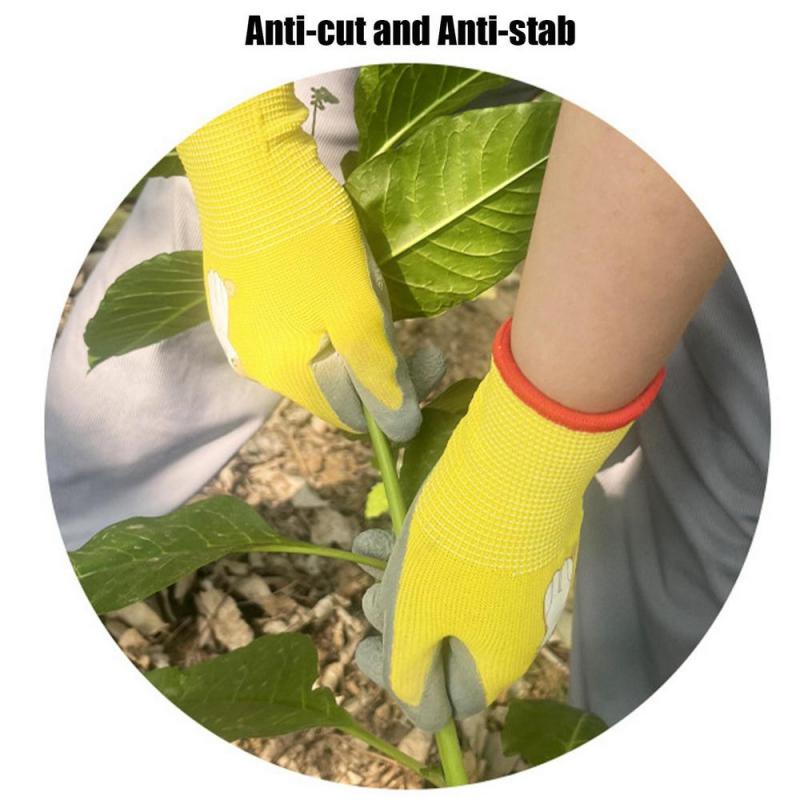 Kinder strapazierfähige wasserdichte Gartenhandschuhe rutschfest Kinder Sicherheit Hofarbeits-Handschuhe Tragbare Gartenwerkzeuge Gartengeräte Handschuhe