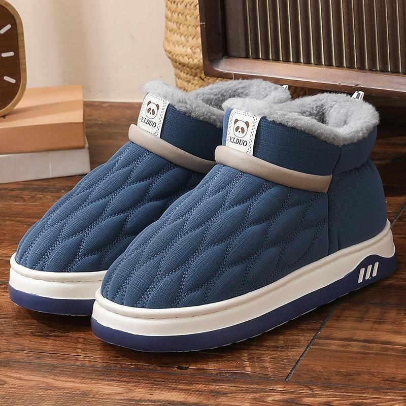 Hausschuhe, Wasserdichte Baumwollschuhe, Damen Fleece Indoor High-Top Bequeme und Warme Schuhe