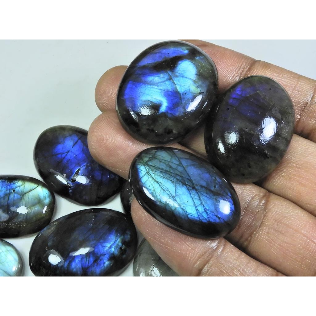 20X29-26X34MM Natural Blue Labradorite Oval Cabochon Loose Gemstone 9Pcs Lot LL-986