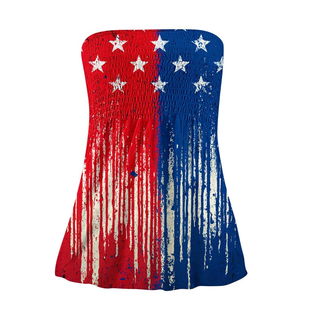 Summer Tube Tops For Women,Cute Sexy Off Shoulder Print Sleeveless T-Shirt