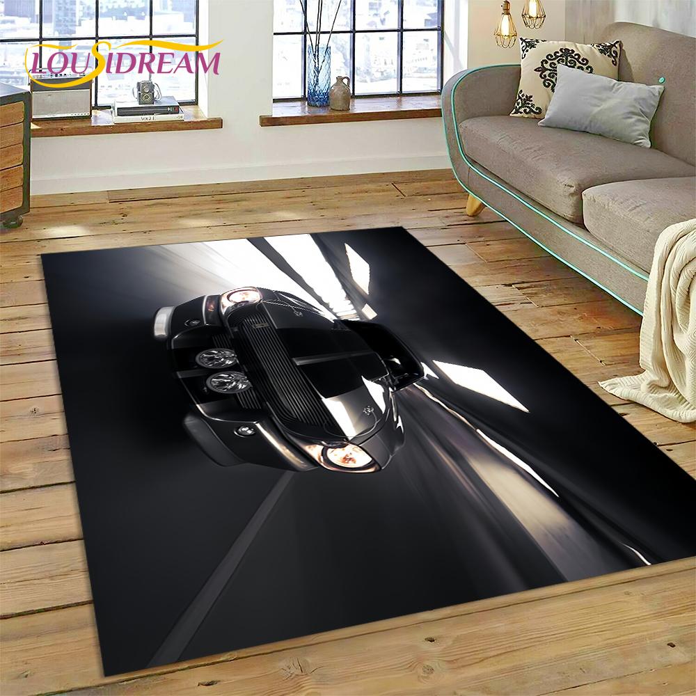 Classics 3D F-Ford GTR Mustang Car Rug Carpet for Living Room Bedroom Home Decor,Floor Mat Non-slip Decoration for Sofa Doormat