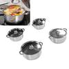 4 szt. Stalowy garnek do zup 20cm 22cm 24cm 26cm Równomierne ogrzewanie Pogrubiony garnek z pokrywką do gotowania w kuchni