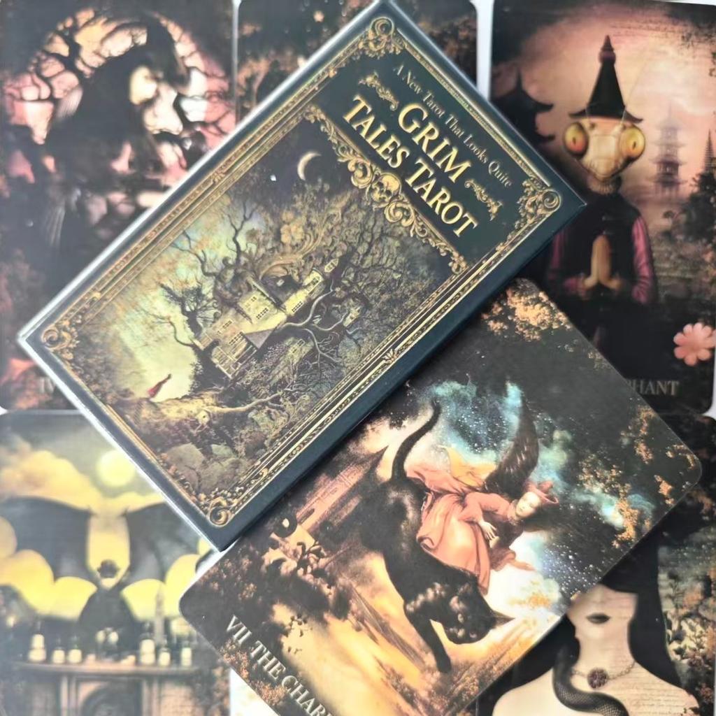 Grim Tales Tarot Deck 10,3*6cm - 78 Karten RWS Gothic Märchenkarten für Schattenarbeit, Dark Fantasy Illustriert