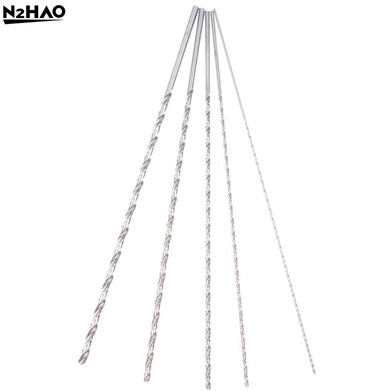 Silver 2mm/3mm/4mm/5mm/6mm Extra Long HSS Drilling Straight Shank Drill Bits Parts Cutter Drilling Kit For Wood SteelMetal Alloy