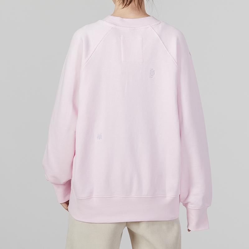 adidas Bluv Q1 Sweatshirt With Letter Logo Embroidery Women Tops Pink IC0812